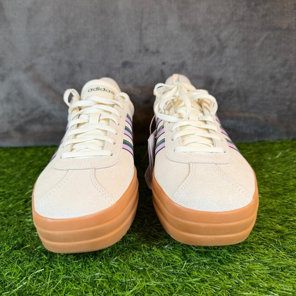 Adidas VL Court Bold Platform Sneakers Cream Gum Sole Women's Size 9.5 NEW - Picture 3 of 14